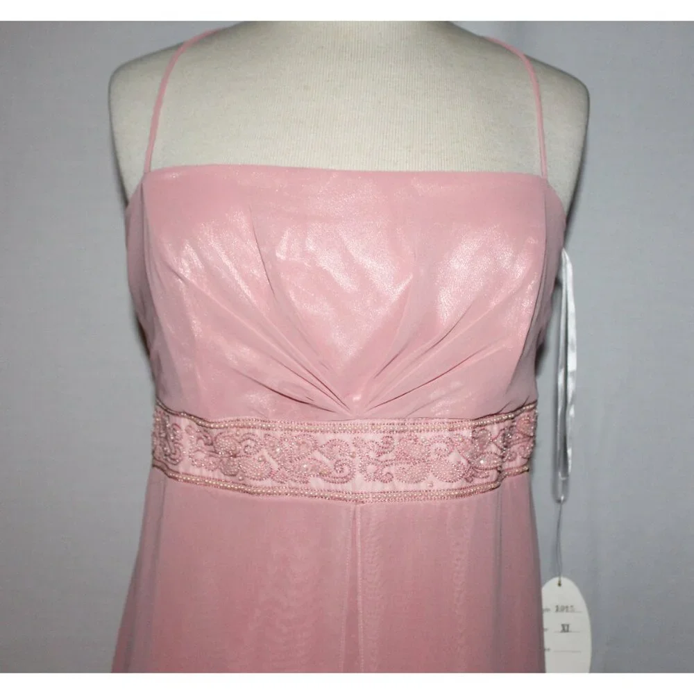 Cindy #1015 Chiffon Empire Waist Bridesmaid Dress-Size XL-Dusty Rose-NEW W/Tags - Picture 3 of 5